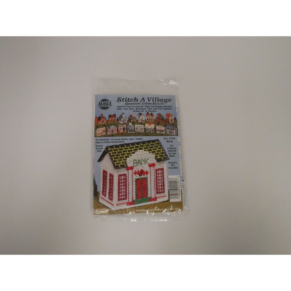 NeedleMagic Stitch A Village Bank Counted Cross Stitch Kit NOS Vintage USA